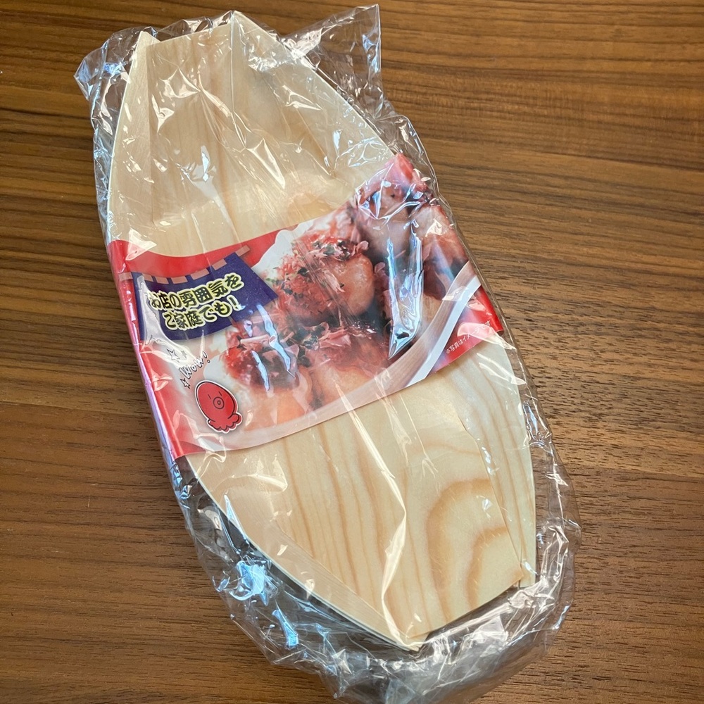 Disposable Wood Boat Plates Dishes for Takoyaki or Party Foods Snacks, Japanese